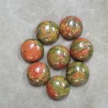 14MM ROUND CABOCHON UNAKITE(8PCS/BAG)